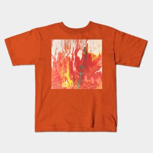 Spruce Tree Growing In A Fire Kids T-Shirt